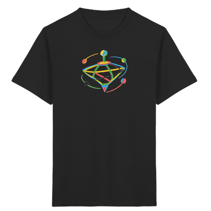 Bunter Farbpunkt Kreisel - Kinder Bio T-Shirt Vorderseite