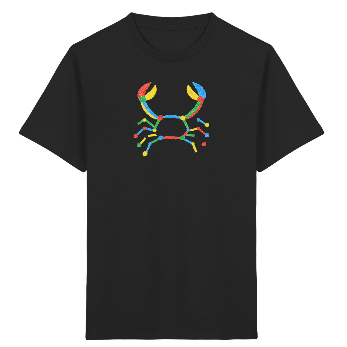 Bunte Farbpunkt Krabbe - Kinder Bio T-Shirt Vorderseite