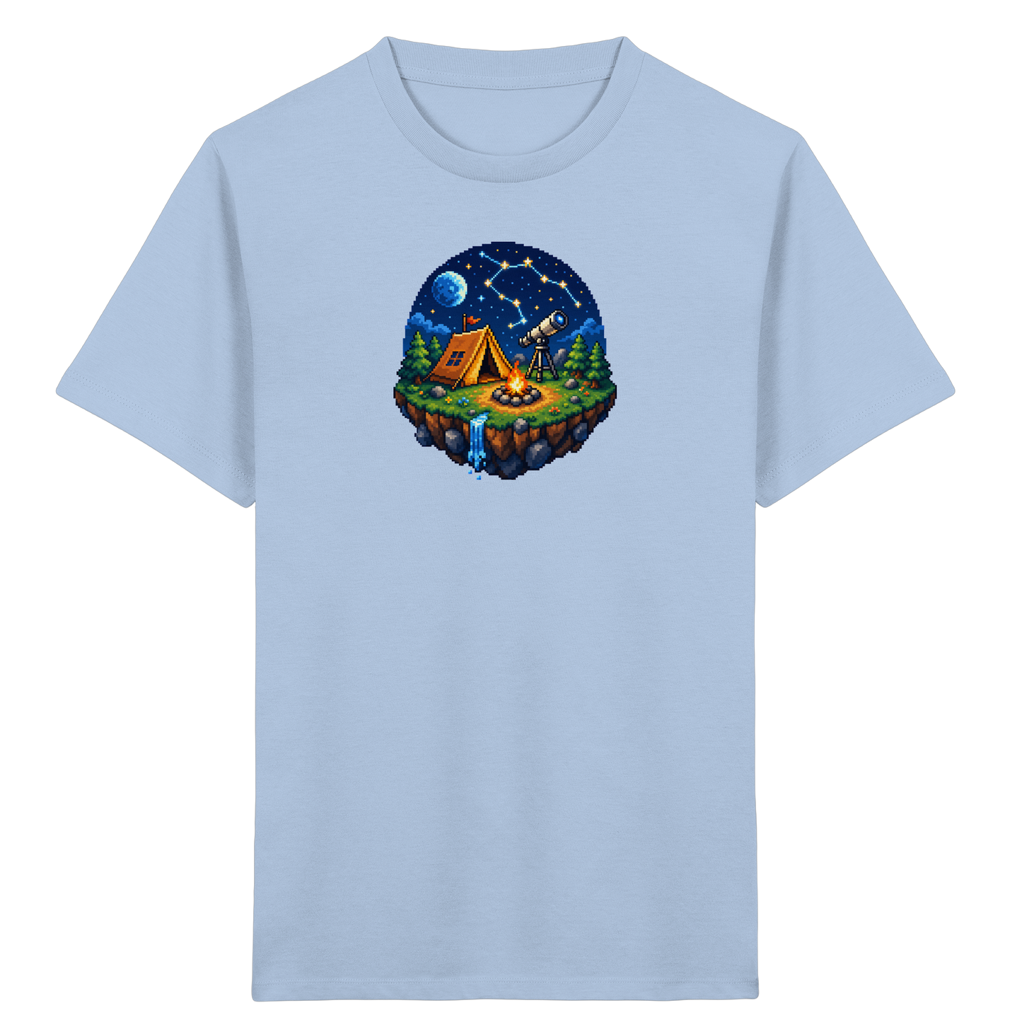 Magisches Pixel Camping Insel Abenteuer - Kinder Bio T-Shirt