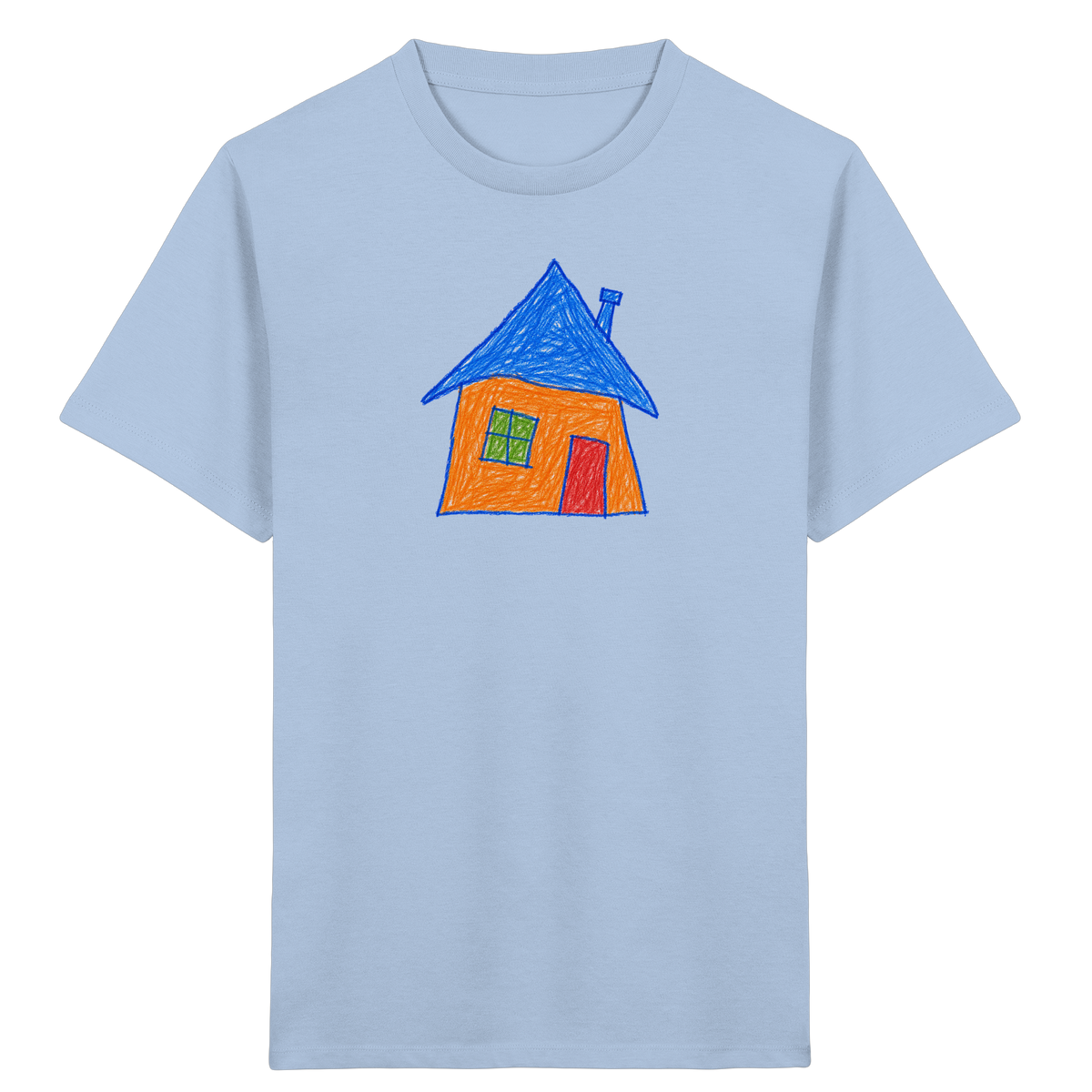 Oranges Haus mit Schornstein - Kinder Bio T-Shirt
