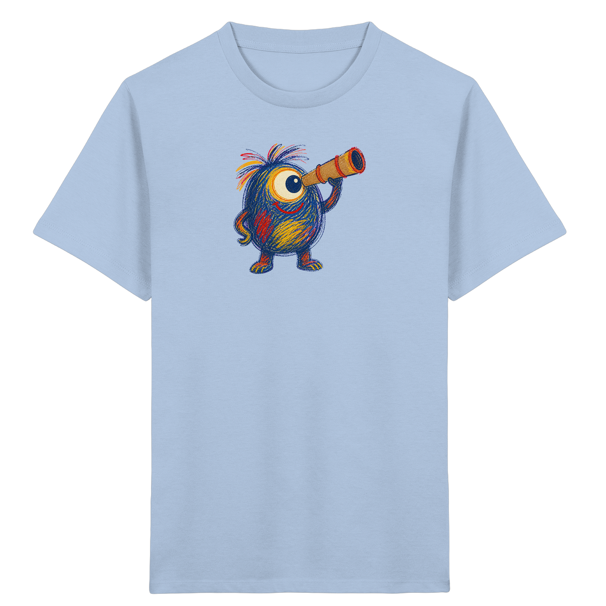 Mondgucker Monster mit Teleskop - Kinder Bio T-Shirt