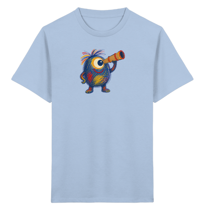 Mondgucker Monster mit Teleskop - Kinder Bio T-Shirt
