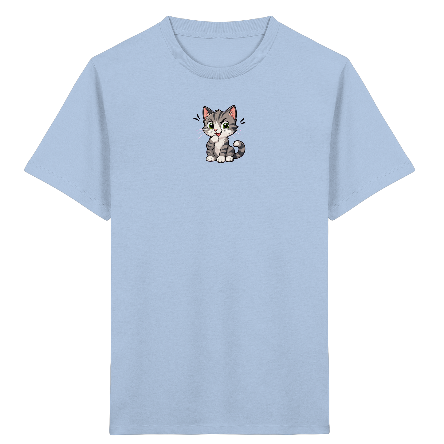 Cartoon Katze T-Shirt: Verspielter Blickfang! - Kinder Bio T-Shirt