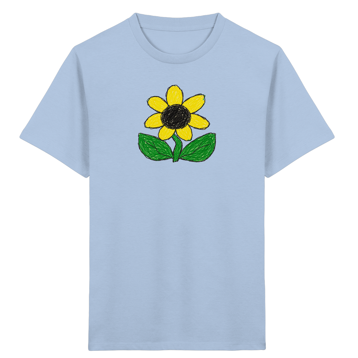 Kritzel Sonnenblume Kinder Shirt - Kinder Bio T-Shirt