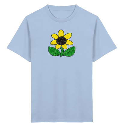 Kritzel Sonnenblume Kinder Shirt - Kinder Bio T-Shirt