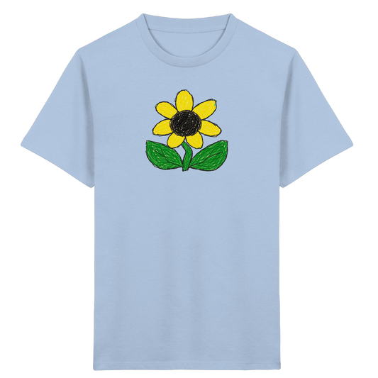 Kritzel Sonnenblume Kinder Shirt - Kinder Bio T-Shirt