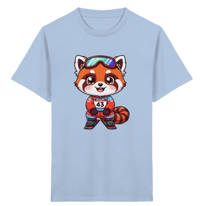 Roter Panda auf Skiern – Kinder Bio-T-Shirt