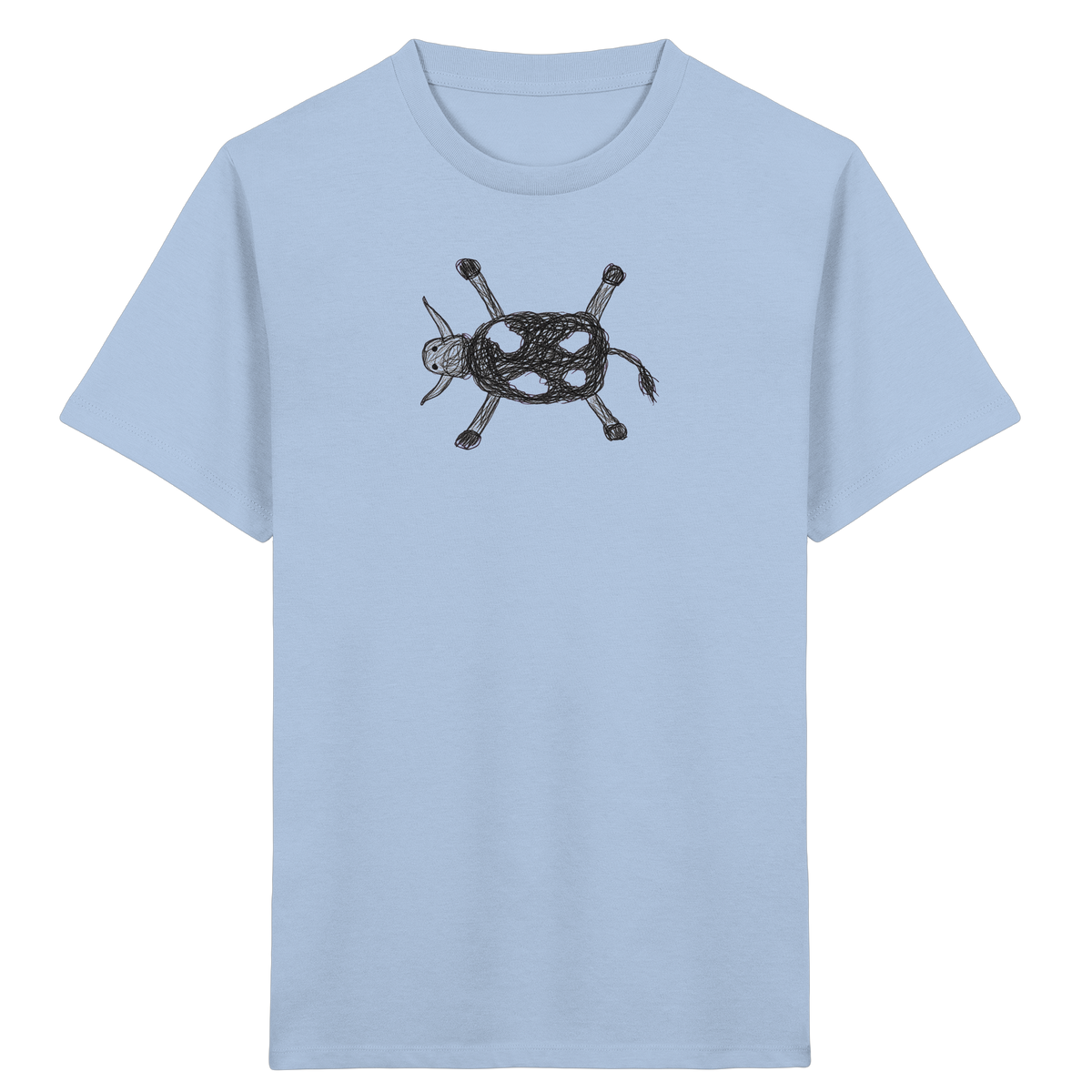 Kuh von oben gezeichnet - Kinder Bio T-Shirt