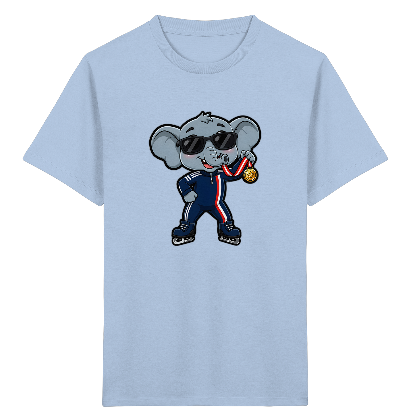 Eislaufender Elefant: Cooles T-Shirt für Kinder - Kinder Bio T-Shirt