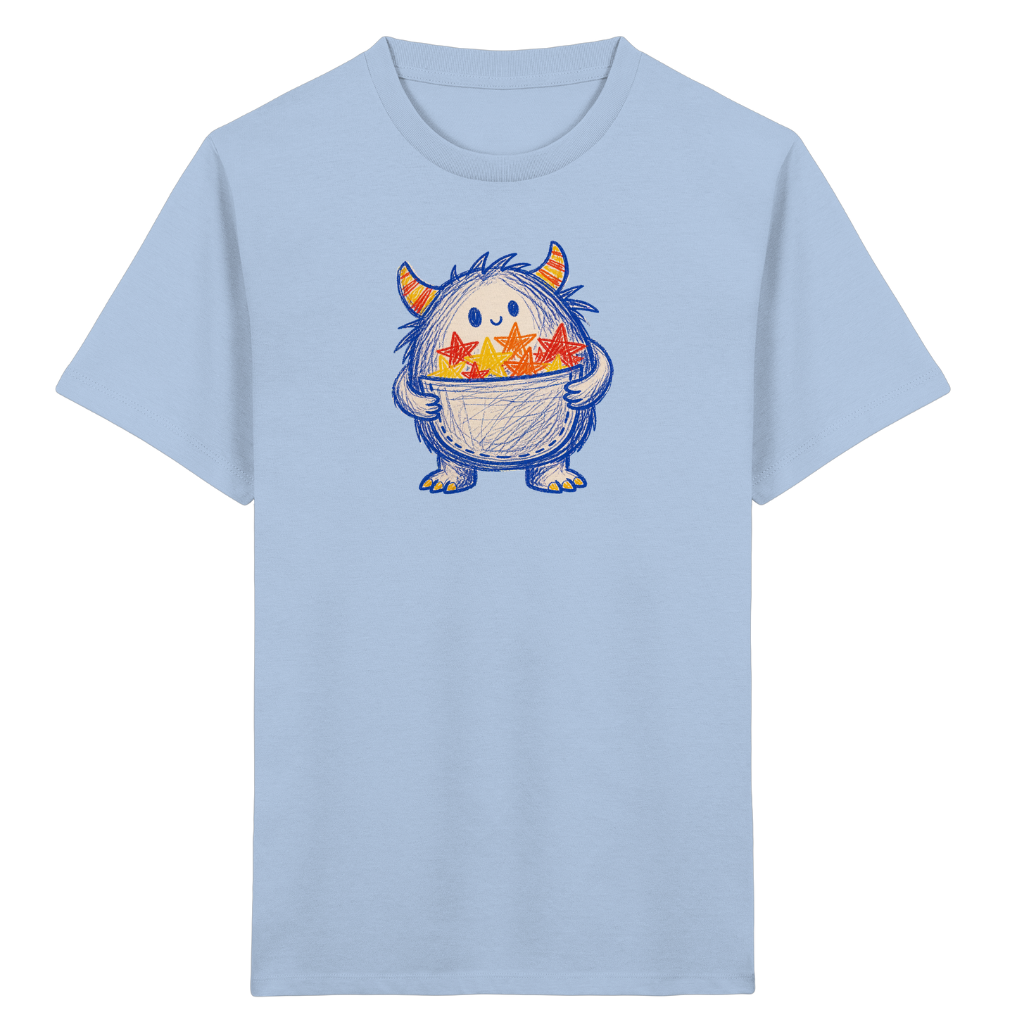 Kleines Monster mit Sternentasche - Kinder Bio T-Shirt