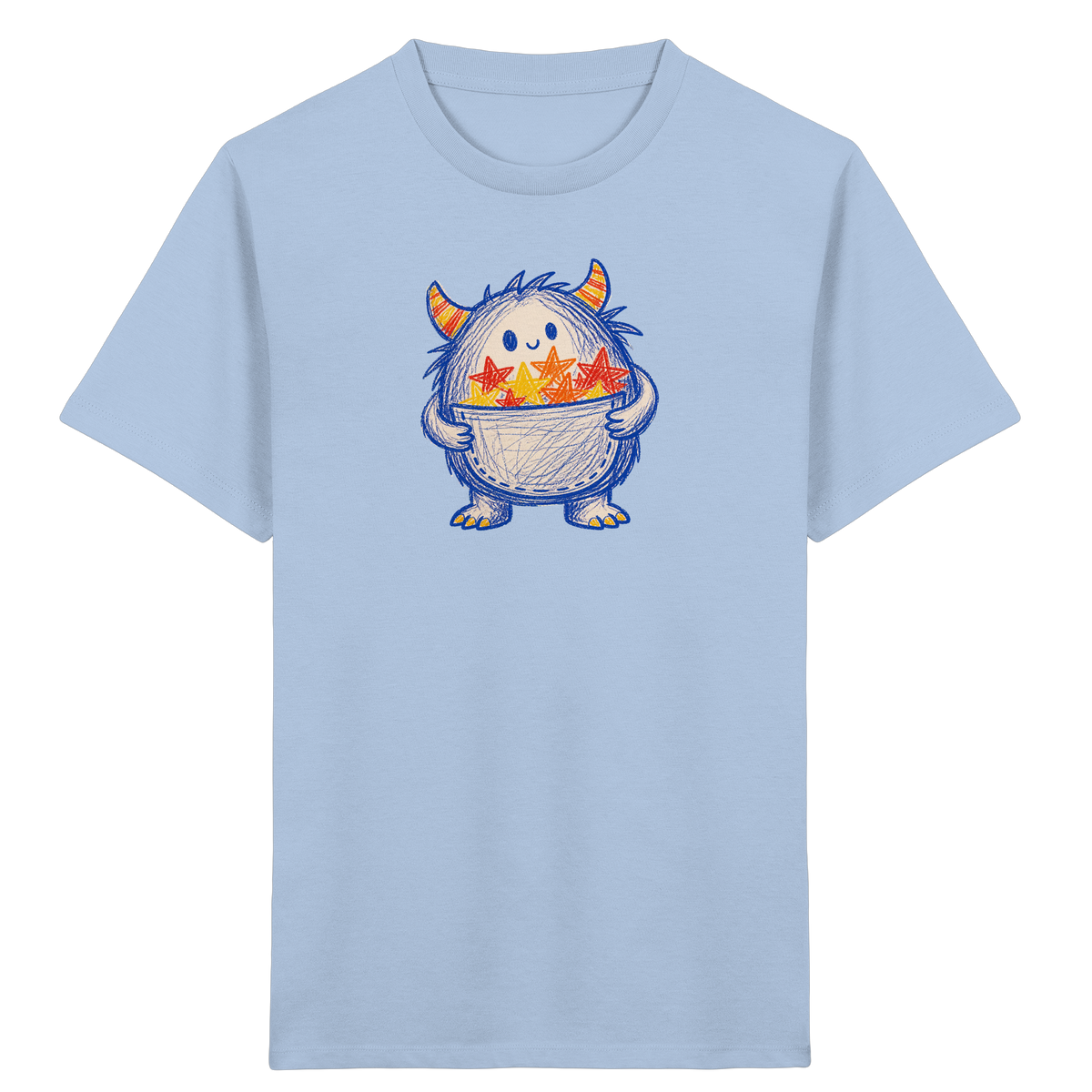 Kleines Monster mit Sternentasche - Kinder Bio T-Shirt