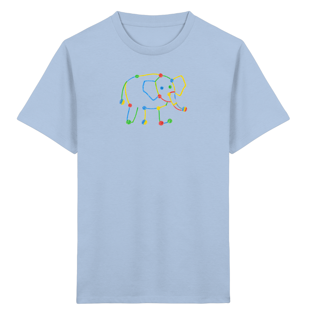 Farbpunkt Elefant Kinderzeichnung - Kinder Bio T-Shirt