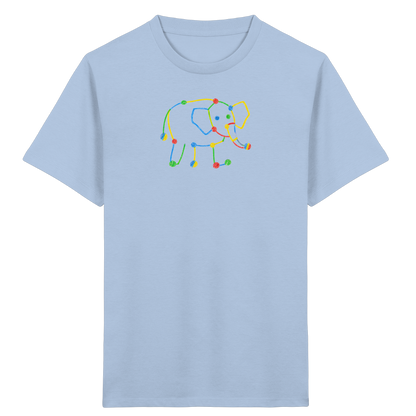 Farbpunkt Elefant Kinderzeichnung - Kinder Bio T-Shirt