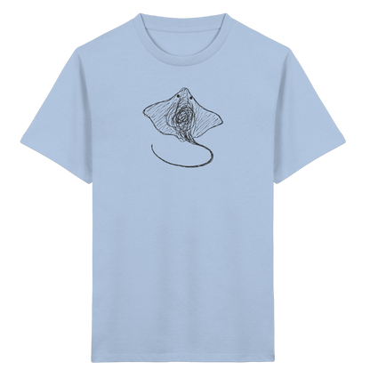 Rochen von oben gezeichnet - Kinder Bio T-Shirt