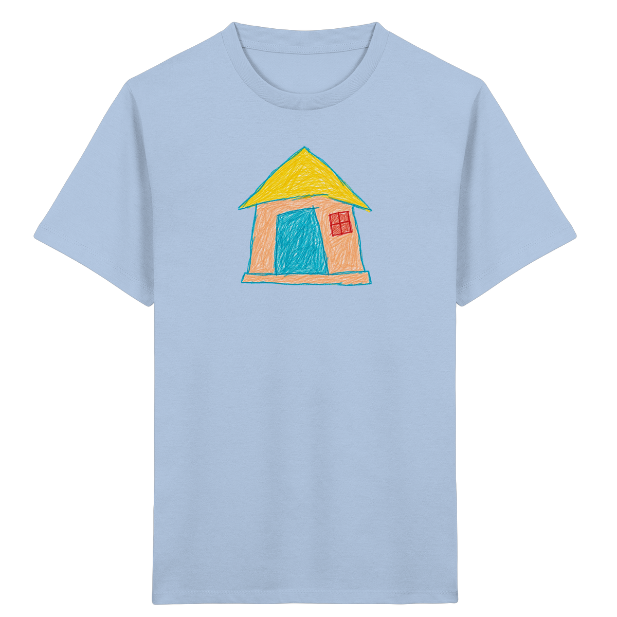 Pfirsichfarbenes Türhaus für Kinder - Kinder Bio T-Shirt