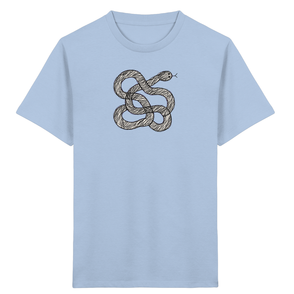 Schlange von oben gezeichnet - Kinder Bio T-Shirt