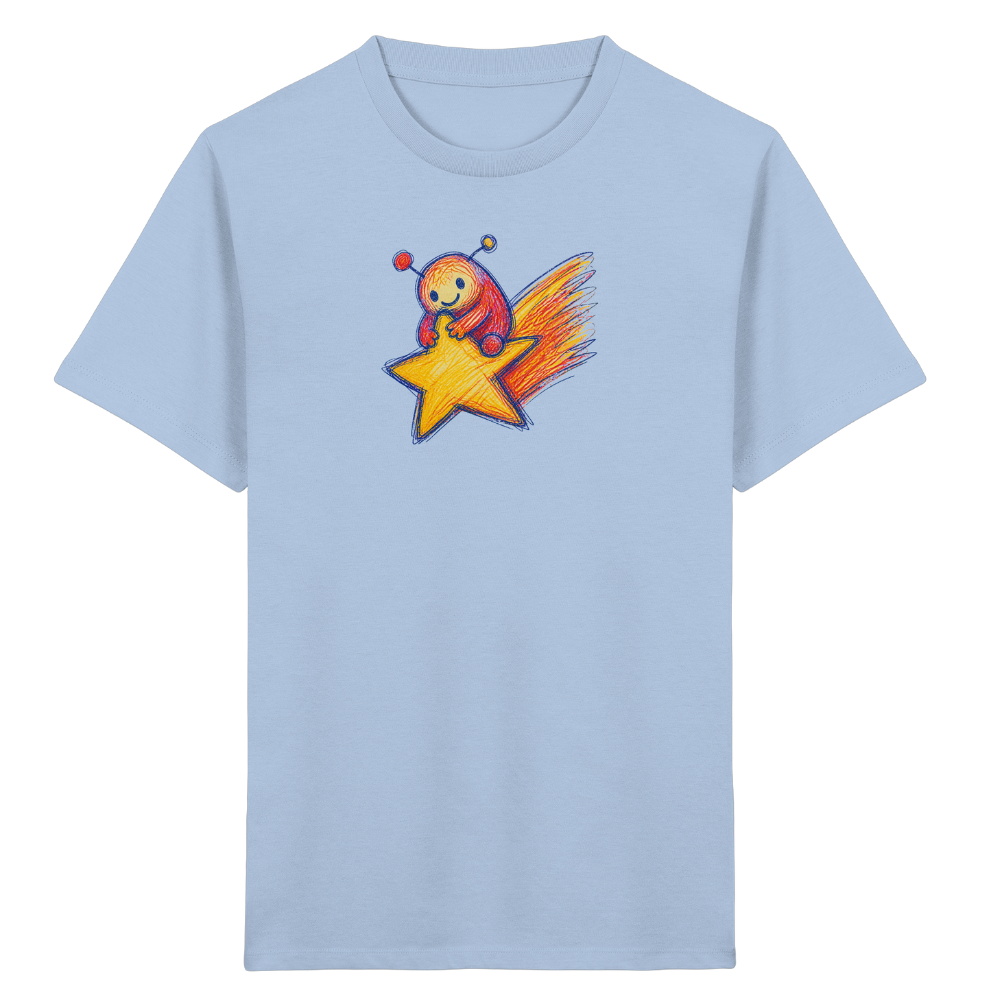 Kleines Monster auf Sternschnuppe - Kinder Bio T-Shirt