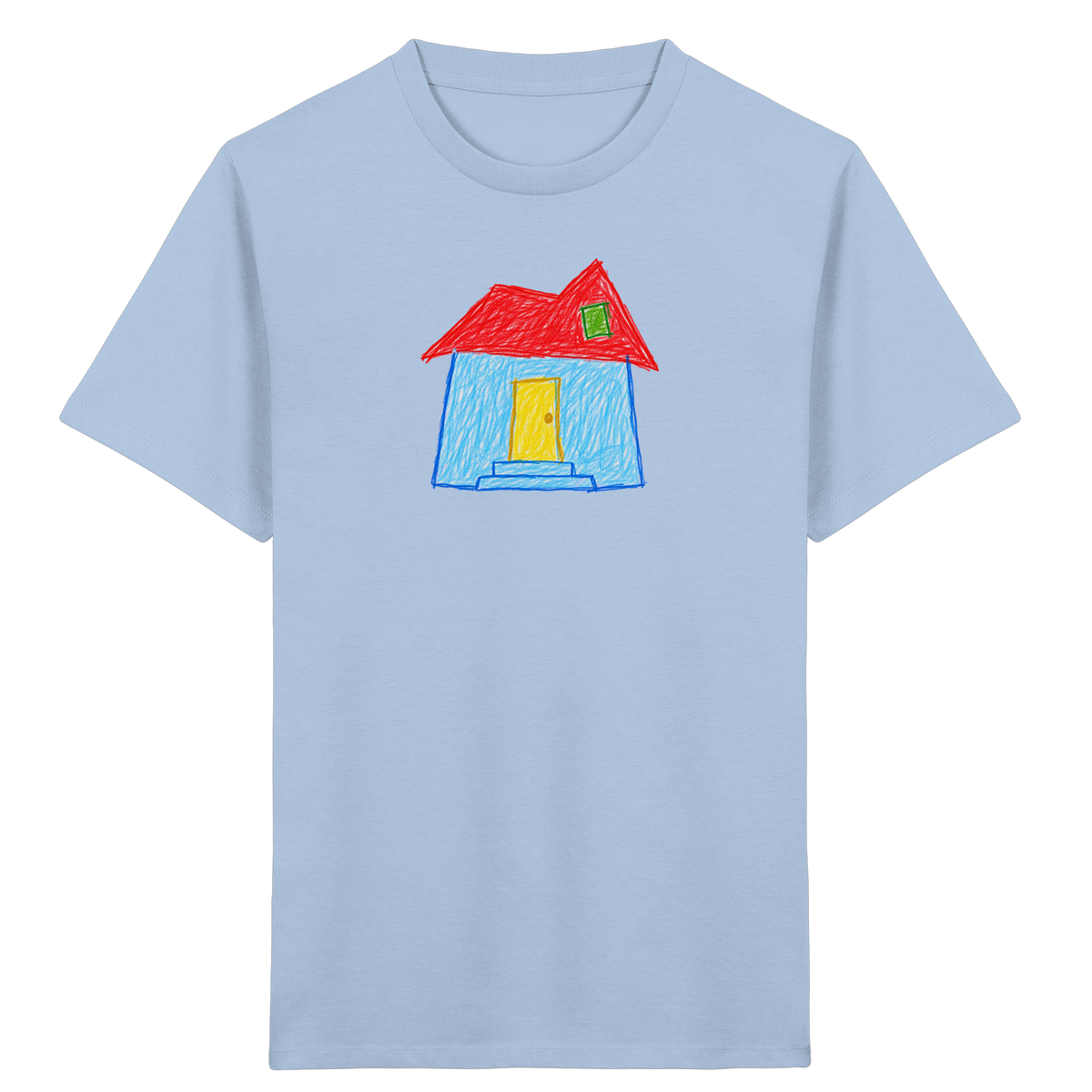 Rotes Knickdachhaus für Kinder - Kinder Bio T-Shirt