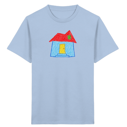 Rotes Knickdachhaus für Kinder - Kinder Bio T-Shirt