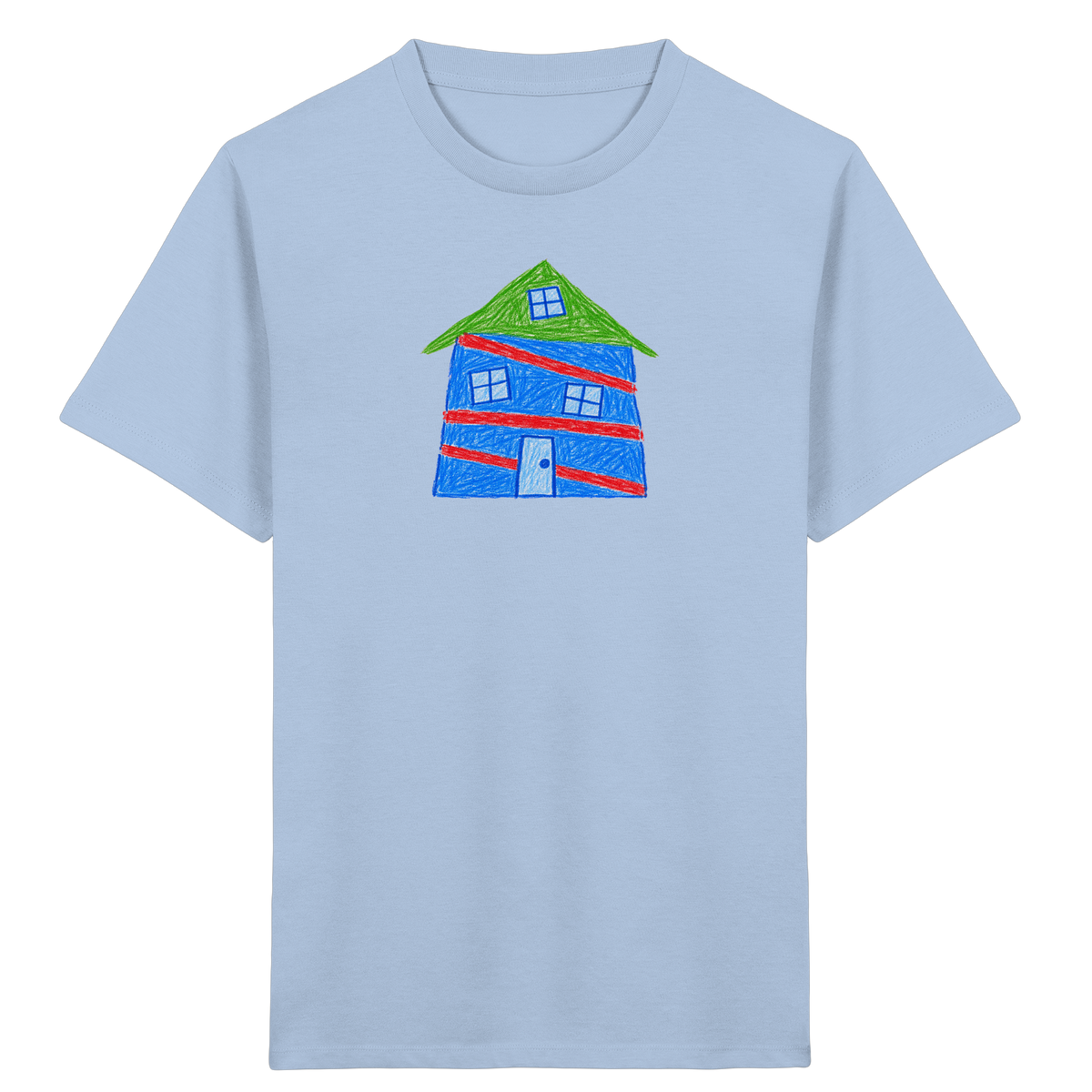 Blaues Balkenhaus Kinder T-Shirt - Kinder Bio T-Shirt