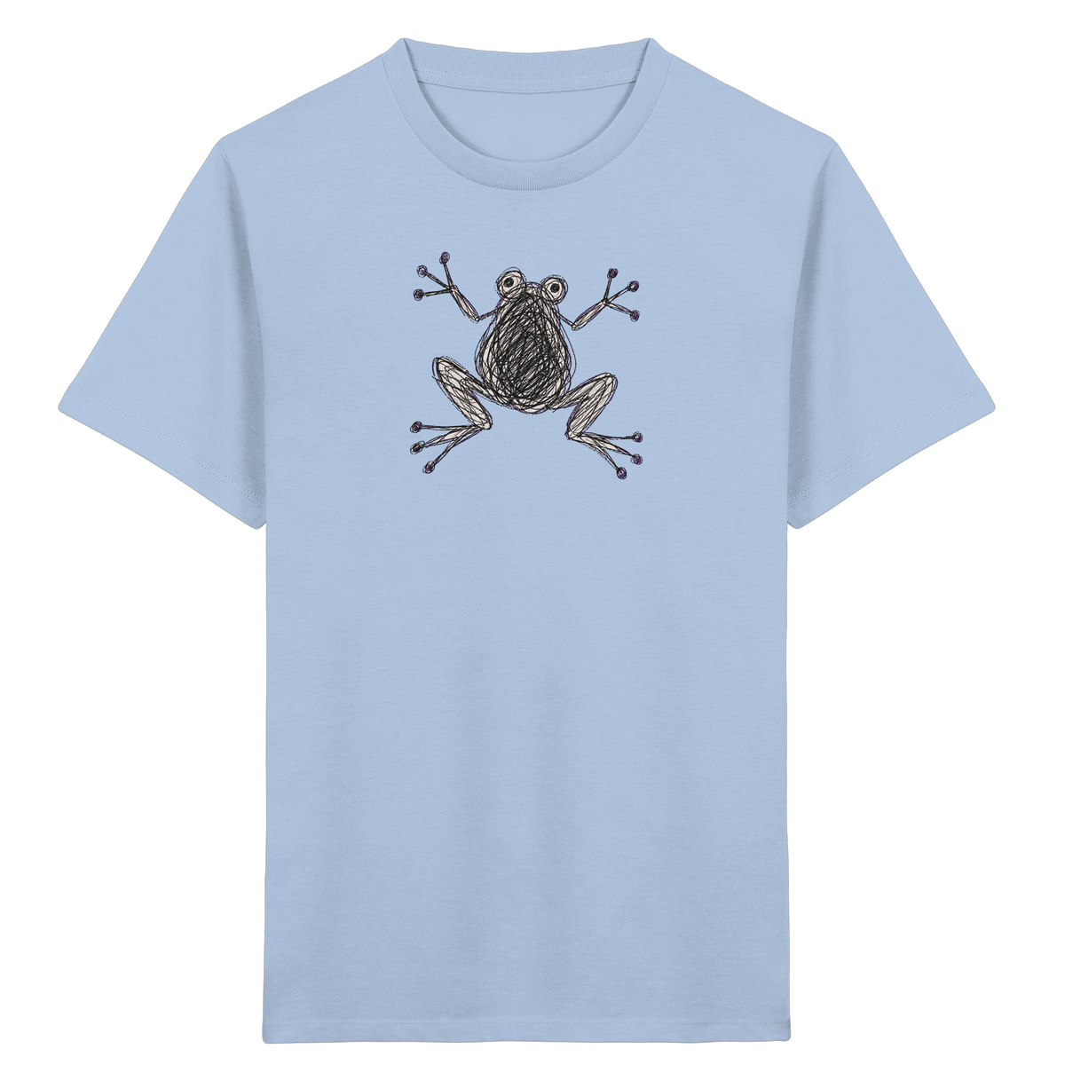 Frosch von oben Kinderzeichnung - Kinder Bio T-Shirt