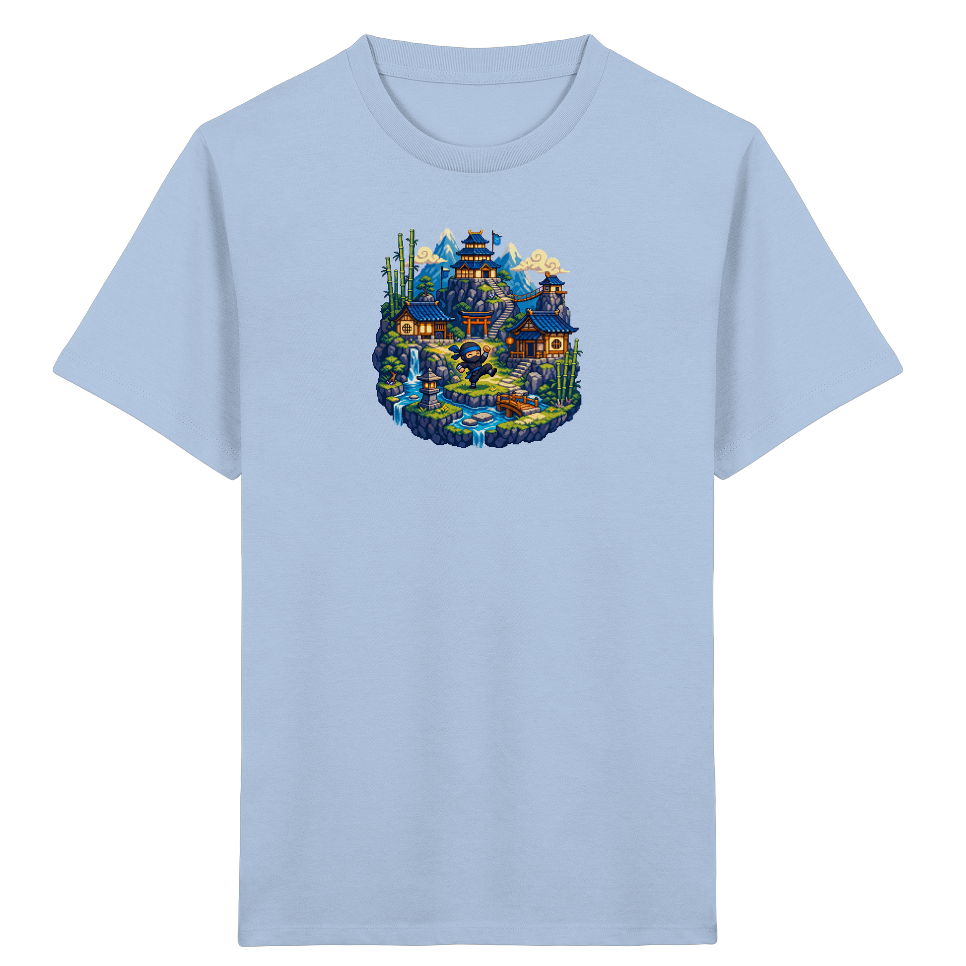 Cooles Ninja Pixel Art T-Shirt - Kinder Bio T-Shirt