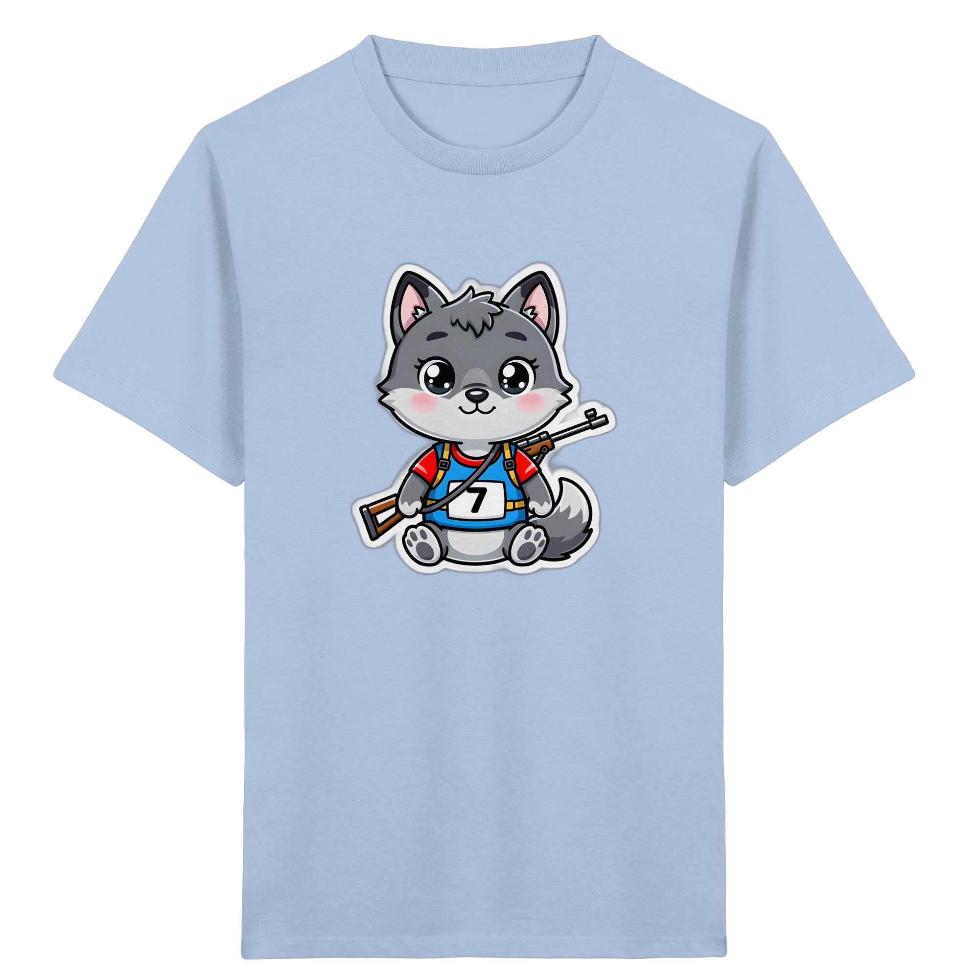 Wolf im Sporttrikot Kinder-T-Shirt