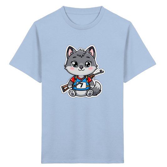 Wolf im Sporttrikot – Kinder Bio-T-Shirt