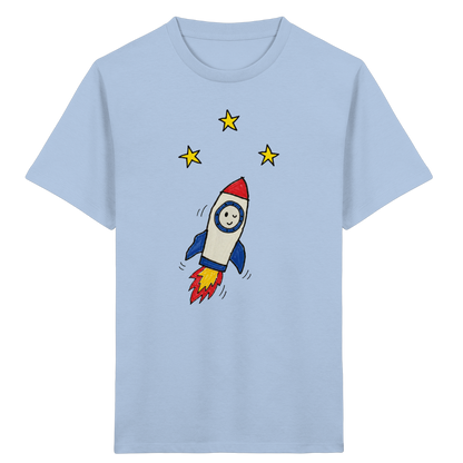 Fröhliches Raketen T-Shirt für Abenteurer - Kinder Bio T-Shirt