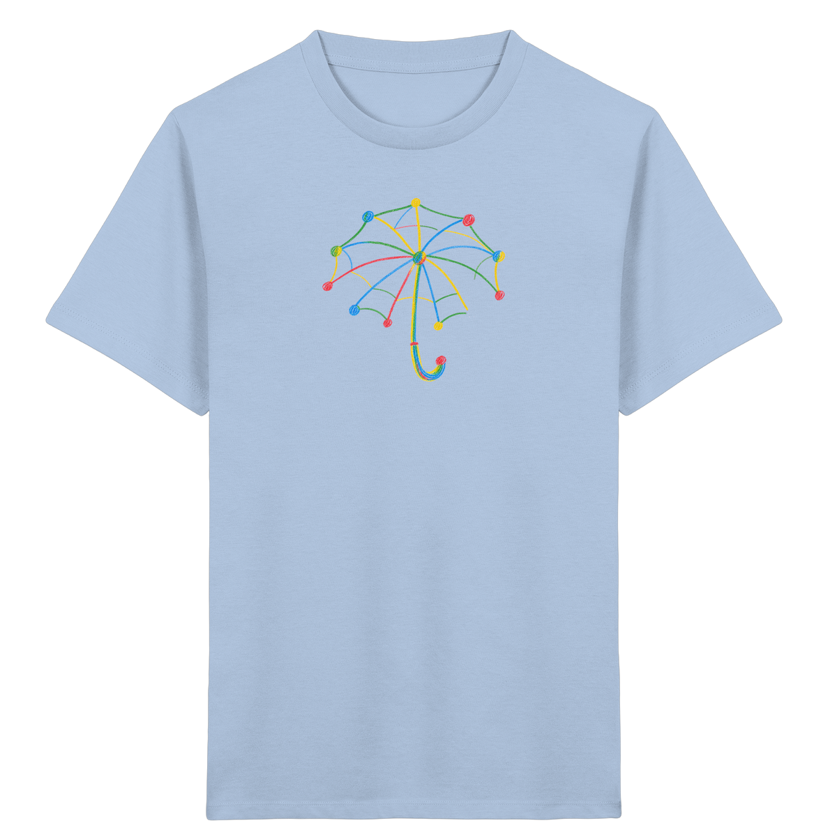 Bunter Farbpunkt Regenschirm - Kinder Bio T-Shirt