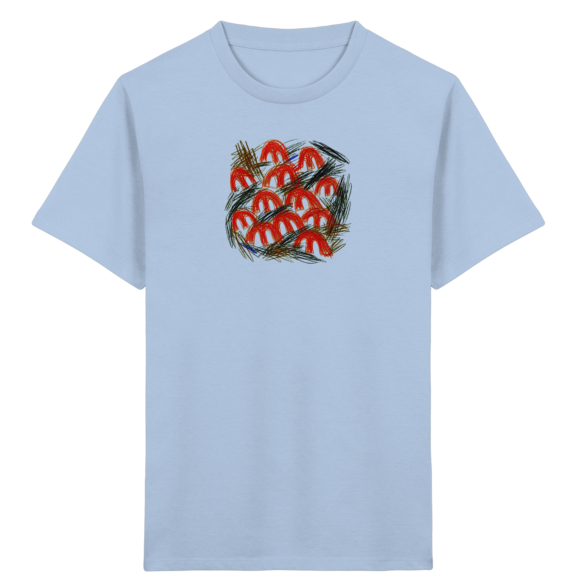 Kinder Bio T-Shirt mit Pilz-Motiv im Kritzelstil