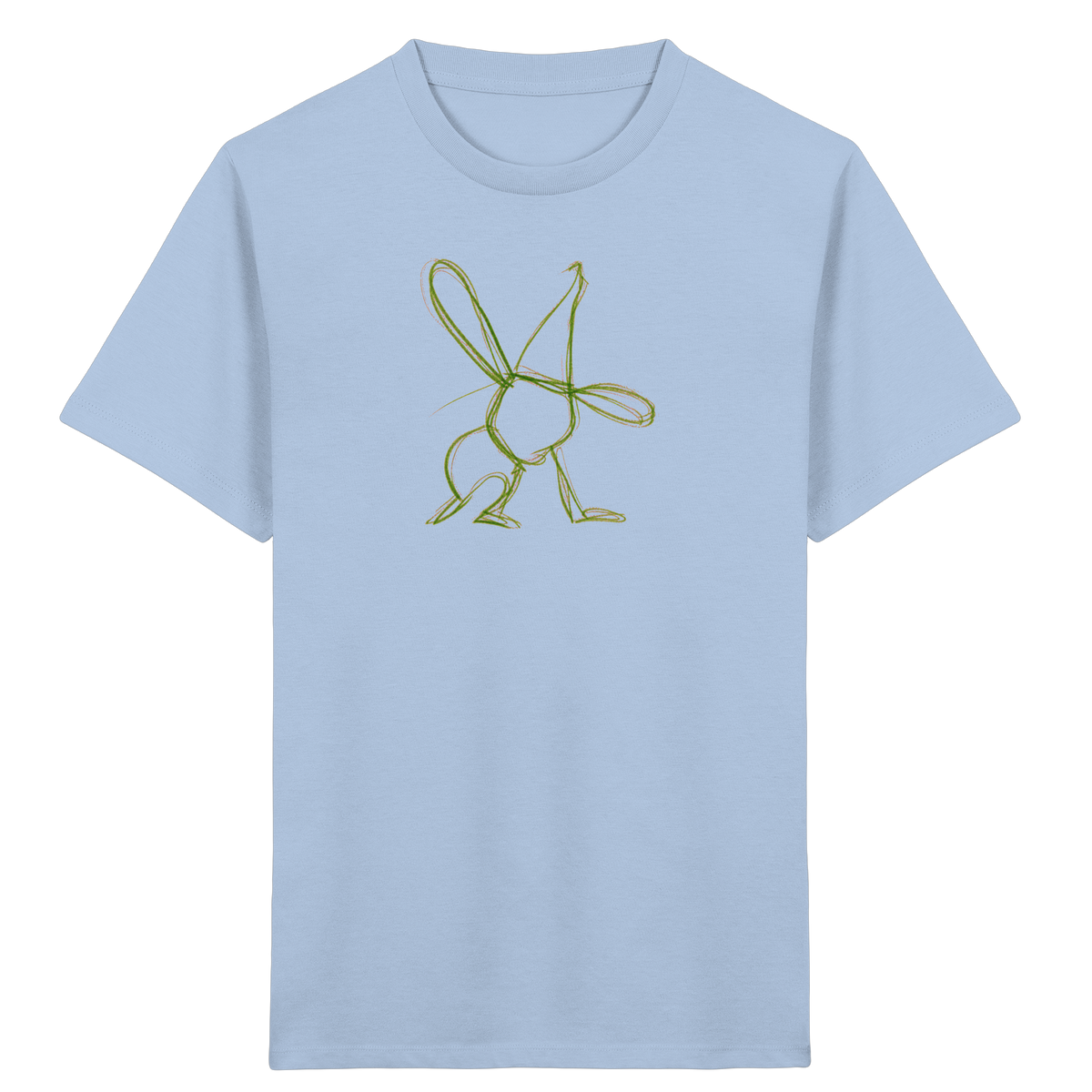 Moosgrüner Wackelhase mit Schultüte - Kinder Bio T-Shirt