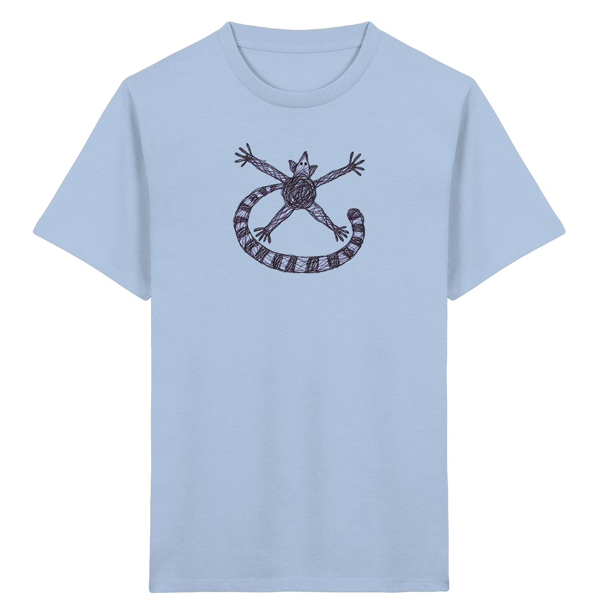 Lemur von oben gezeichnet - Kinder Bio T-Shirt