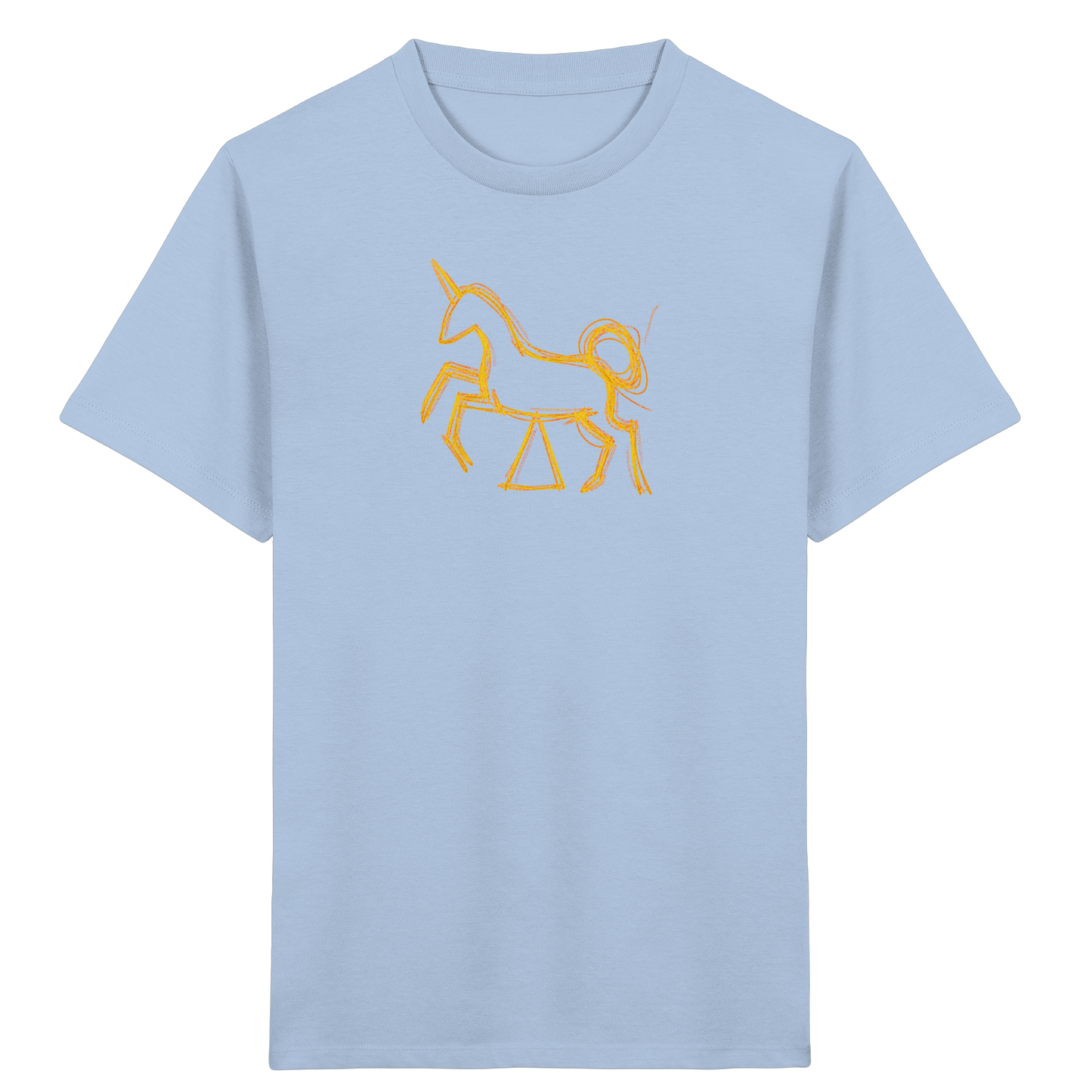 Currygelbes Einhorn zur Einschulung - Kinder Bio T-Shirt