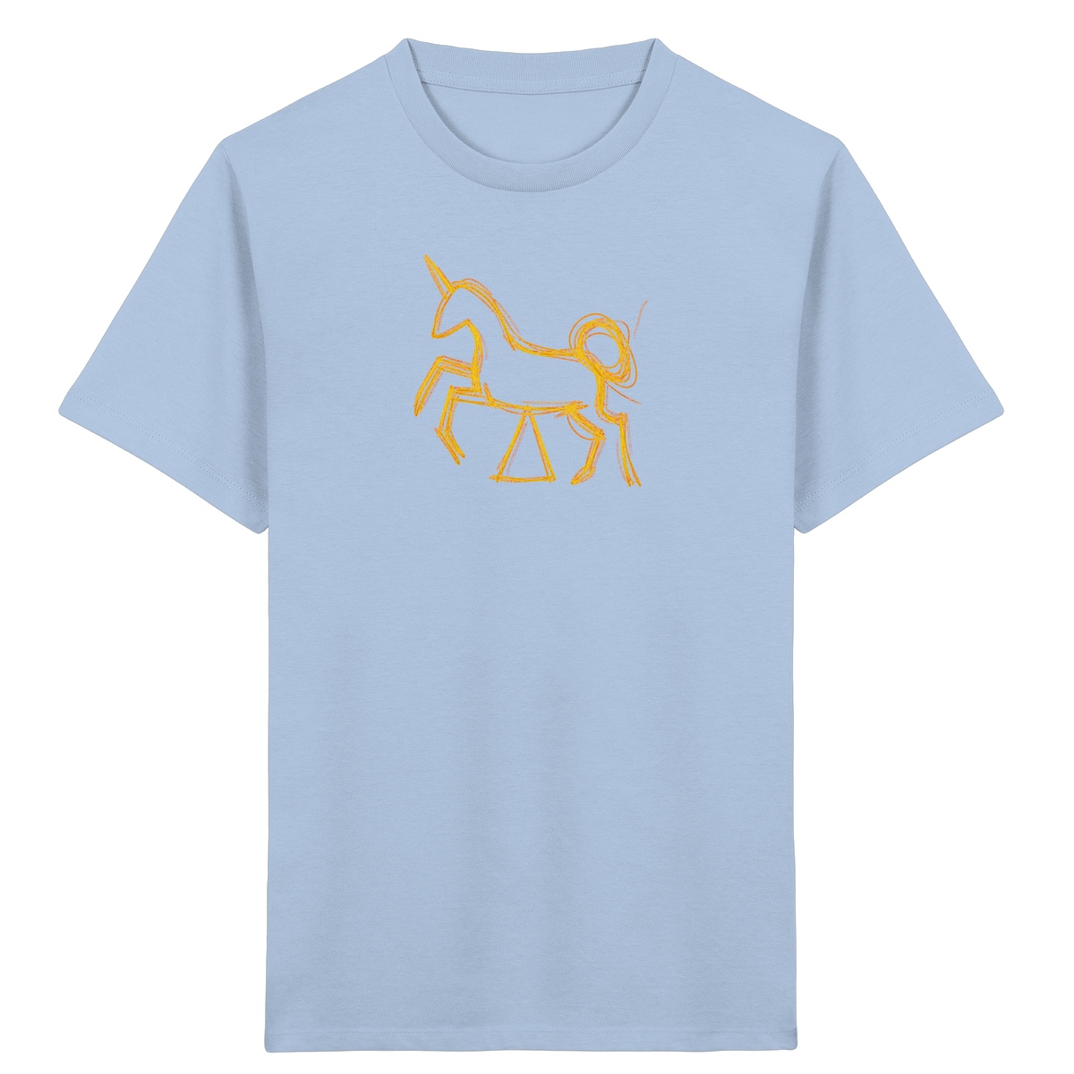 Currygelbes Einhorn zur Einschulung - Kinder Bio T-Shirt