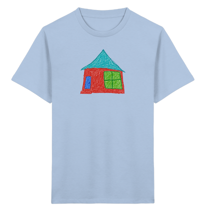 Rotes Haus mit Türkisdach - Kinder Bio T-Shirt