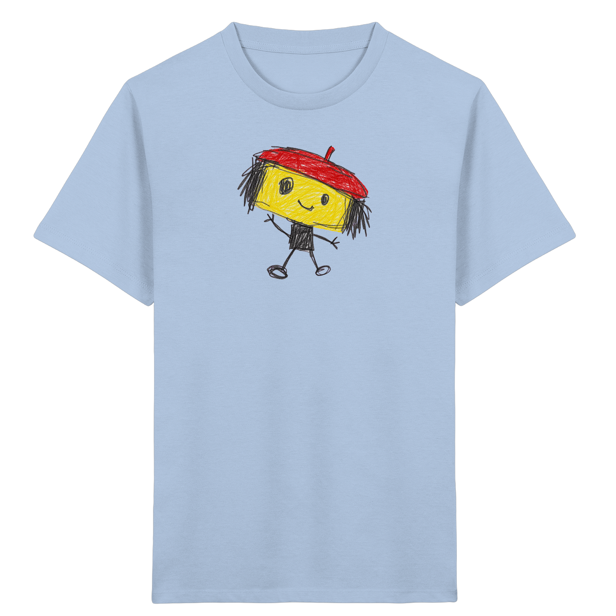 Kritzelkopf mit roter Mütze - Kinder Bio T-Shirt