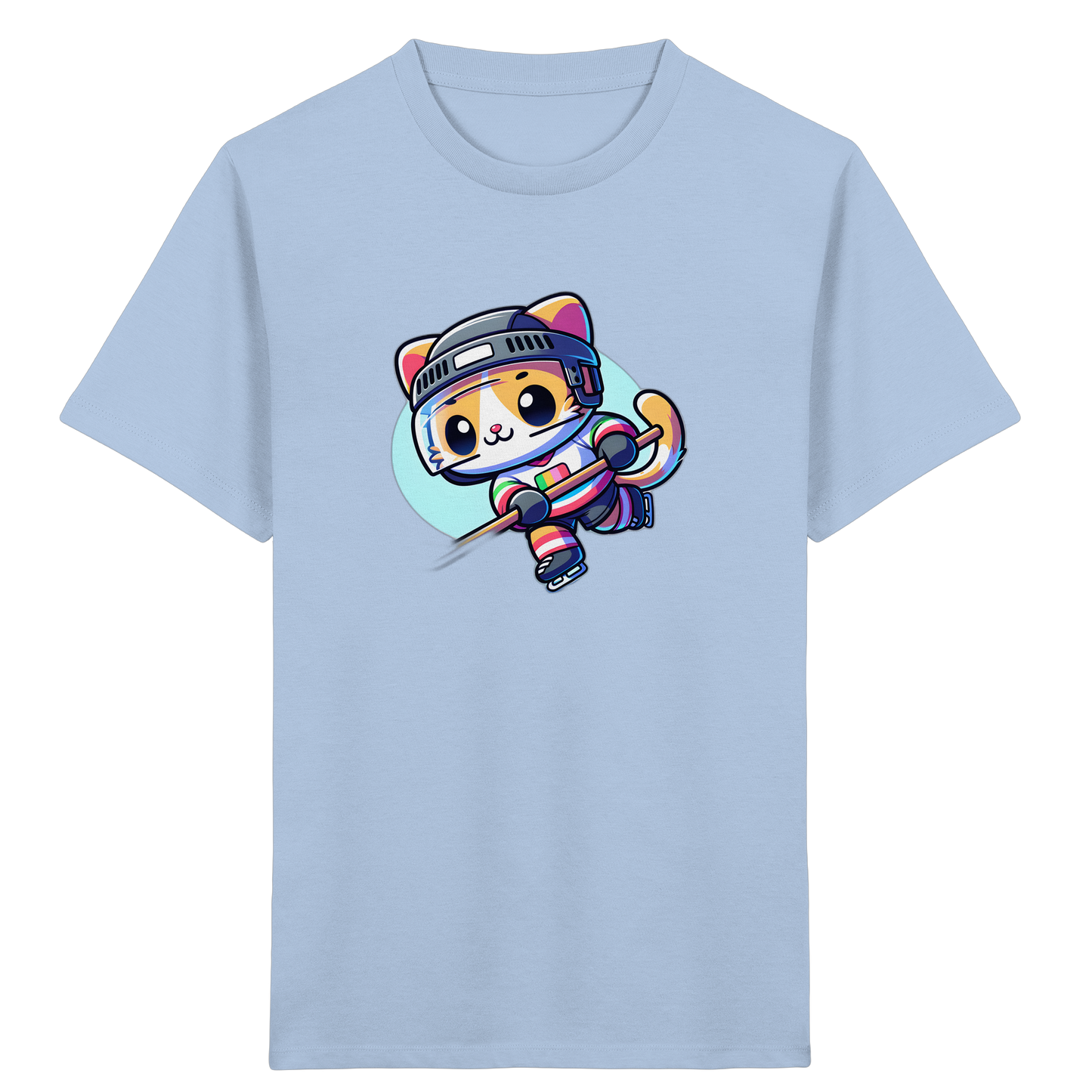 Eishockey Katze: Fröhliches Kinder T-Shirt