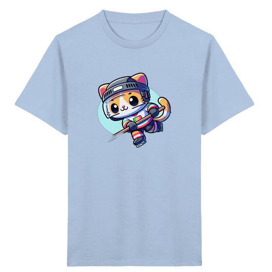 Eishockey Katze: Fröhliches Kinder T-Shirt