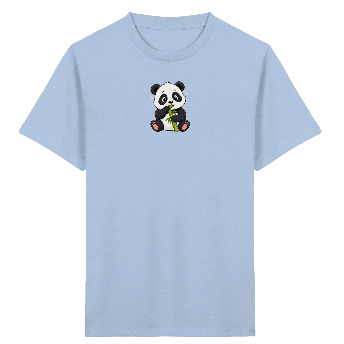 Niedlicher Panda isst Bambus T-Shirt - Kinder Bio T-Shirt