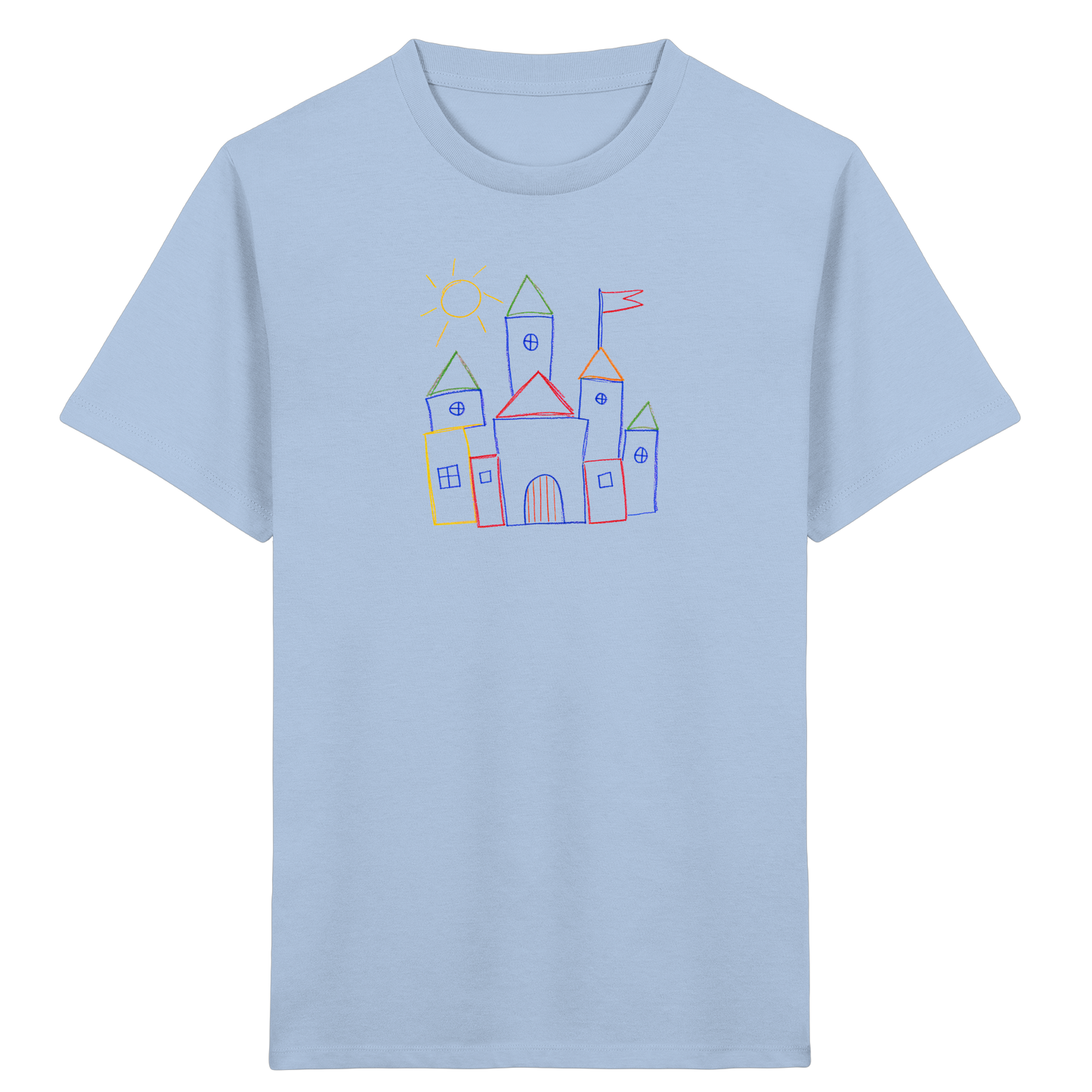 Fröhliches T-Shirt mit Märchenburg Motiv - Kinder Bio T-Shirt