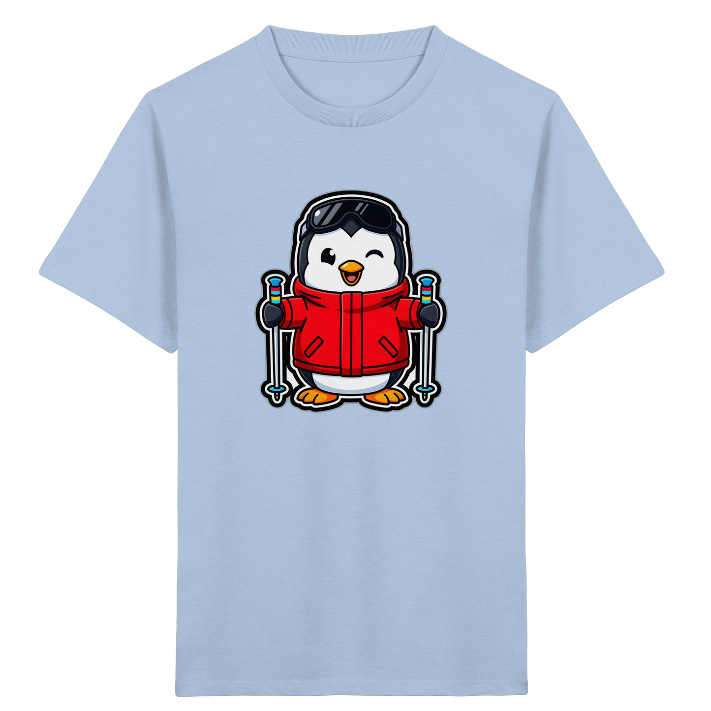 Fröhlicher Pinguin Ski Abenteuer Shirt - Kinder Bio T-Shirt