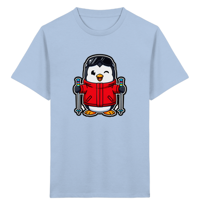 Fröhlicher Pinguin Ski Abenteuer Shirt - Kinder Bio T-Shirt
