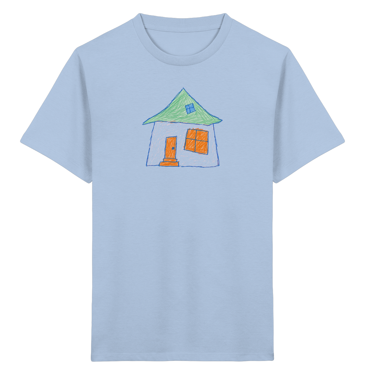 Rosa Haus mit Dachfenster - Kinder Bio T-Shirt