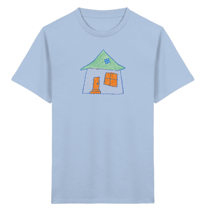 Rosa Haus mit Dachfenster - Kinder Bio T-Shirt