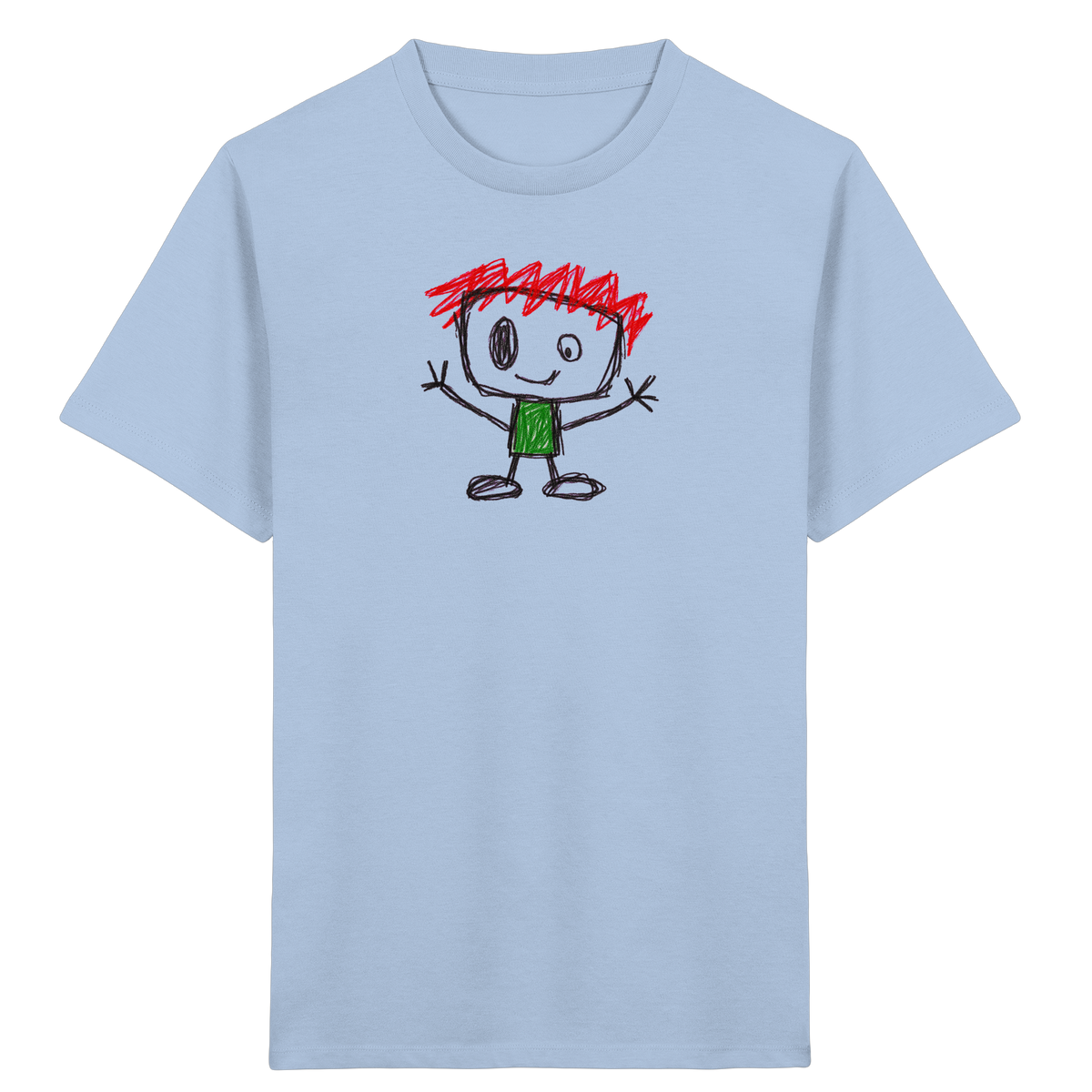 Kritzelkopf mit rotem Strubbelkamm - Kinder Bio T-Shirt