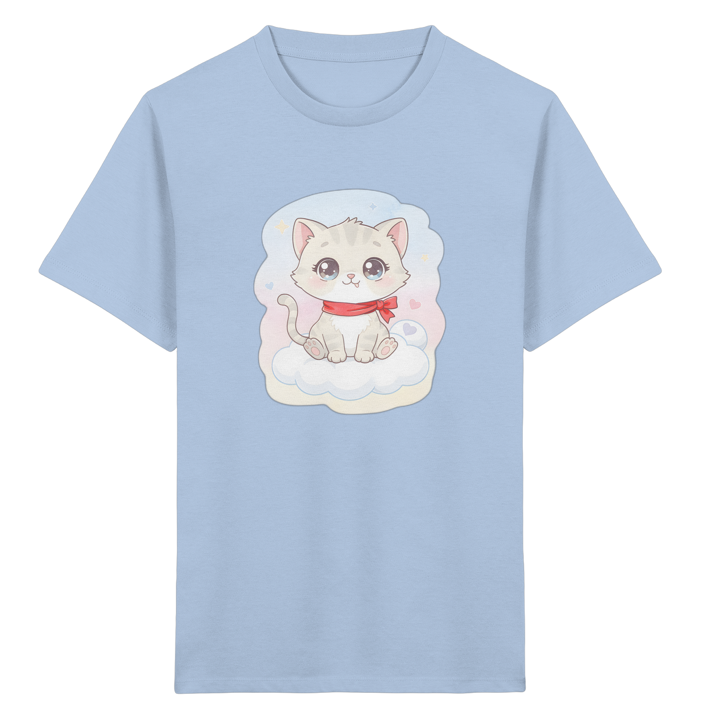 Katze auf Wolke: Süßes Mädchen T-Shirt