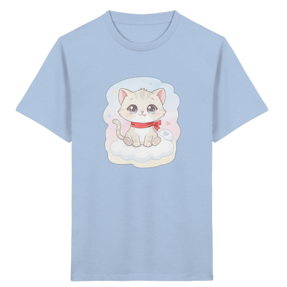 Kinder-T-Shirt mit Katze auf einer Wolke