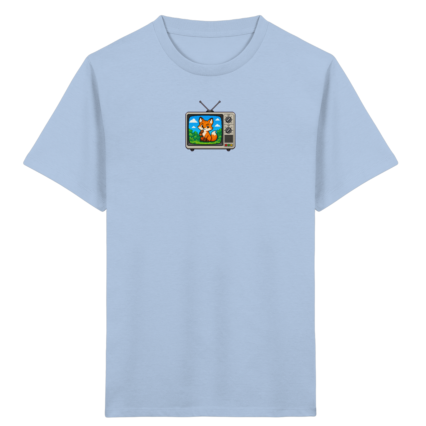 Pixel Fuchs im Retro Fernseher - Kinder Bio T-Shirt