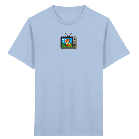 Pixel Fuchs im Retro Fernseher - Kinder Bio T-Shirt
